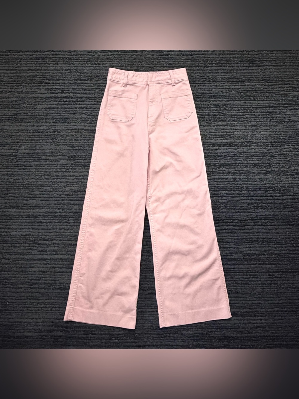 Zara Patch Pocket ZW Collection High Rise Wide Straight Leg Jeans